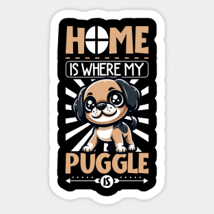 Home is with my Puggle Sticker